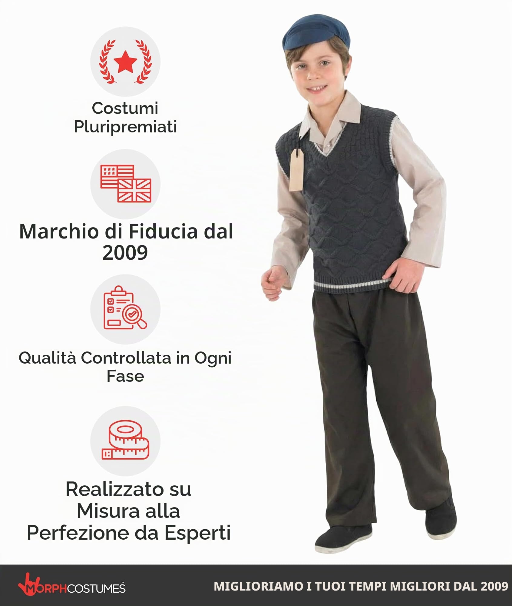 Fun Shack Costume Contadino Bambino, Costume Rustico Halloween Bambino | Pantaloni, Maglione, Camicia & Berretto, Stile Rustico d'Altri Tempi, Perfetto per Halloween, Ideale per il Gioco di Ruolo