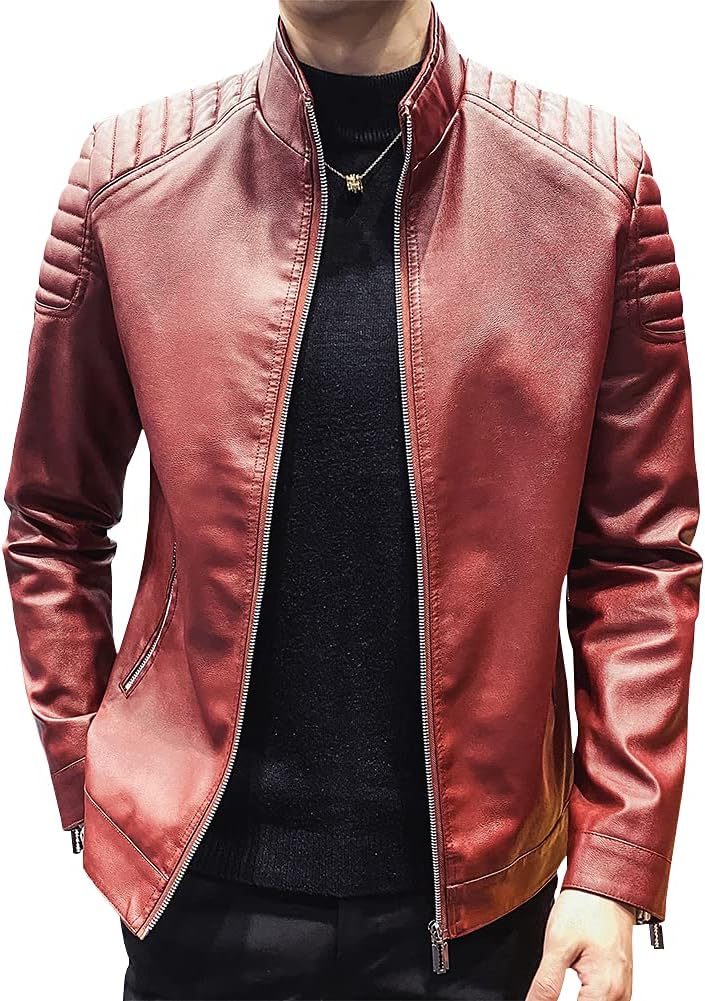 adidas red leather jacket
