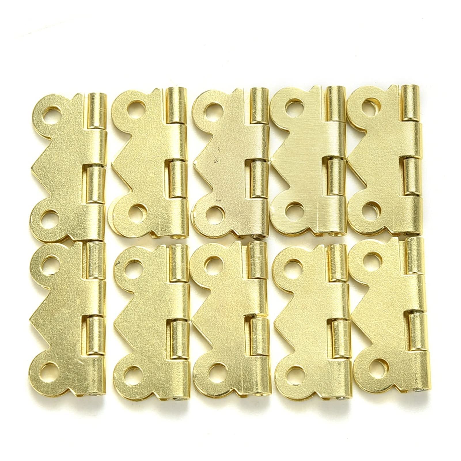 Nvsfzgiyg Bronze Hinge, 10Pcs Stainless Steel Spring Loaded Butt 4 Holes Cabinet Drawer Jewellery Box Decorative(Bronze)