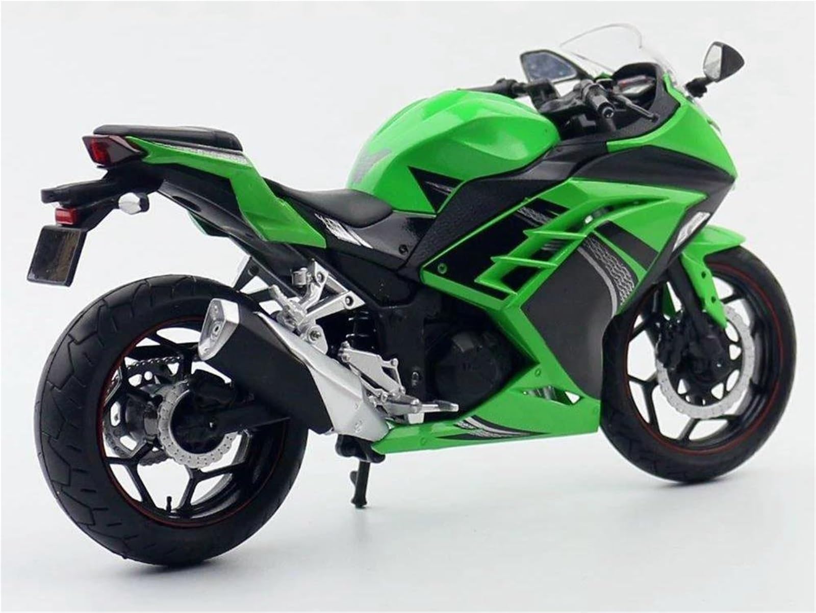 MAKUTU Modello di moto in scala 1/12 Per KAWASAKI Per Ninja 250 Moto Giocattolo Modellino In Metallo Pressofuso Sport Racing Suono Luci Collezione Regalo(Vert)