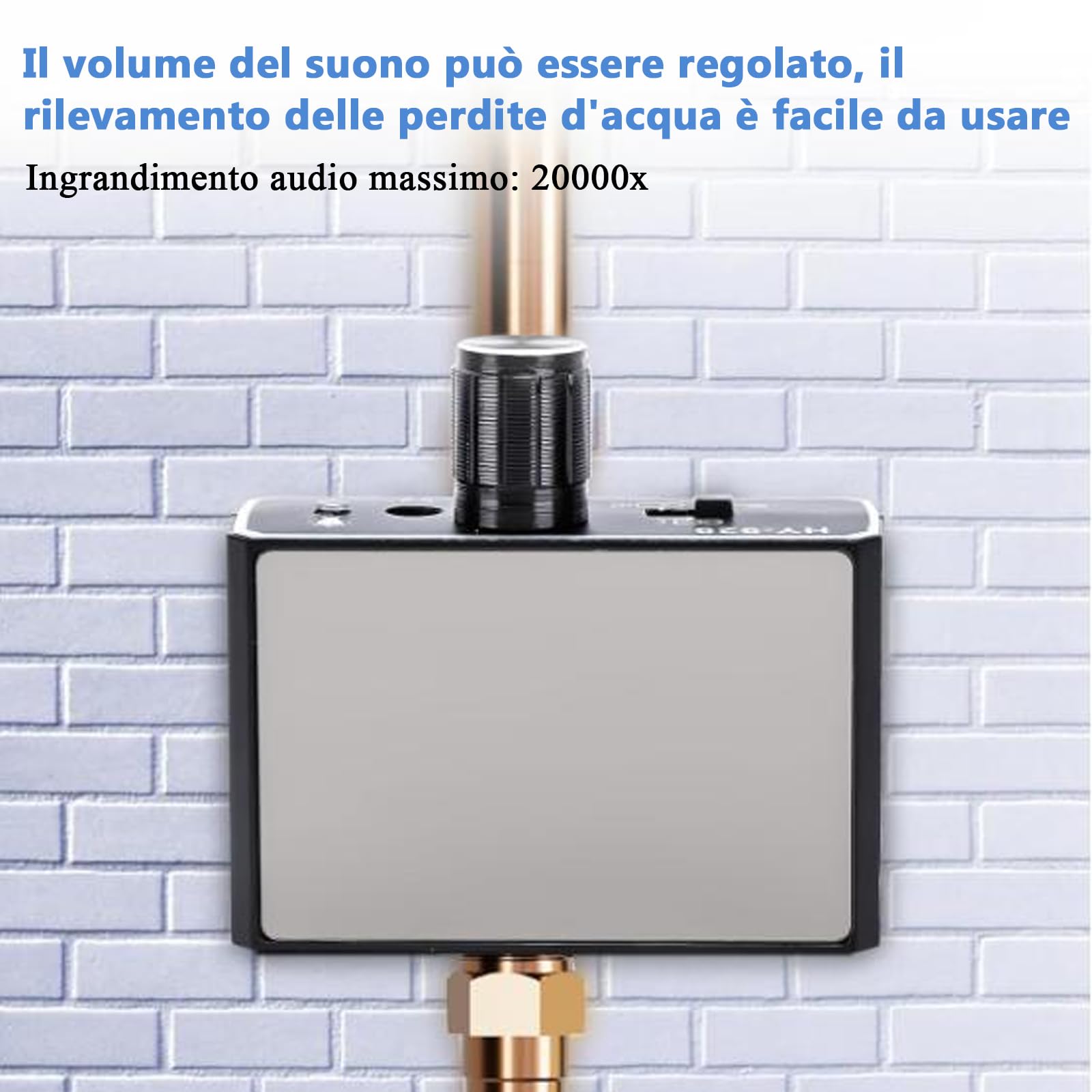 Rilevatore Perdite Acqua Tubi, 2000x Dispositivo Di Ascolto Perdite D'Acqua Amplificatore Del Suono Di Perdites D'Acqua, Rilevatore Di Perdite D'Acqua Per La Rilevazione Di Perdite In Tubi