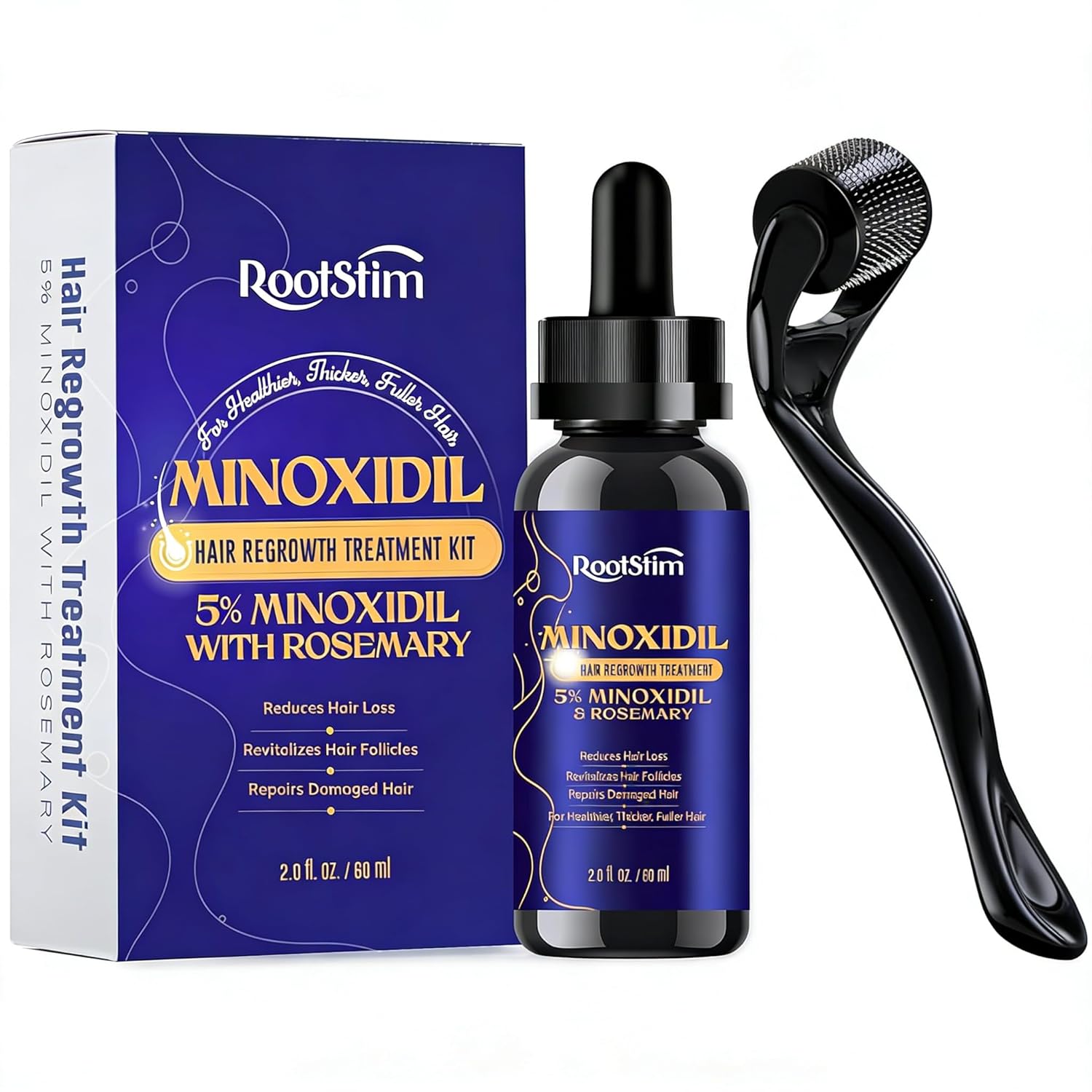 Men Women 5 Minoxidil Hair Growth Solution Extra Strength Serum with Rosemary to Combat Hair Loss - 2