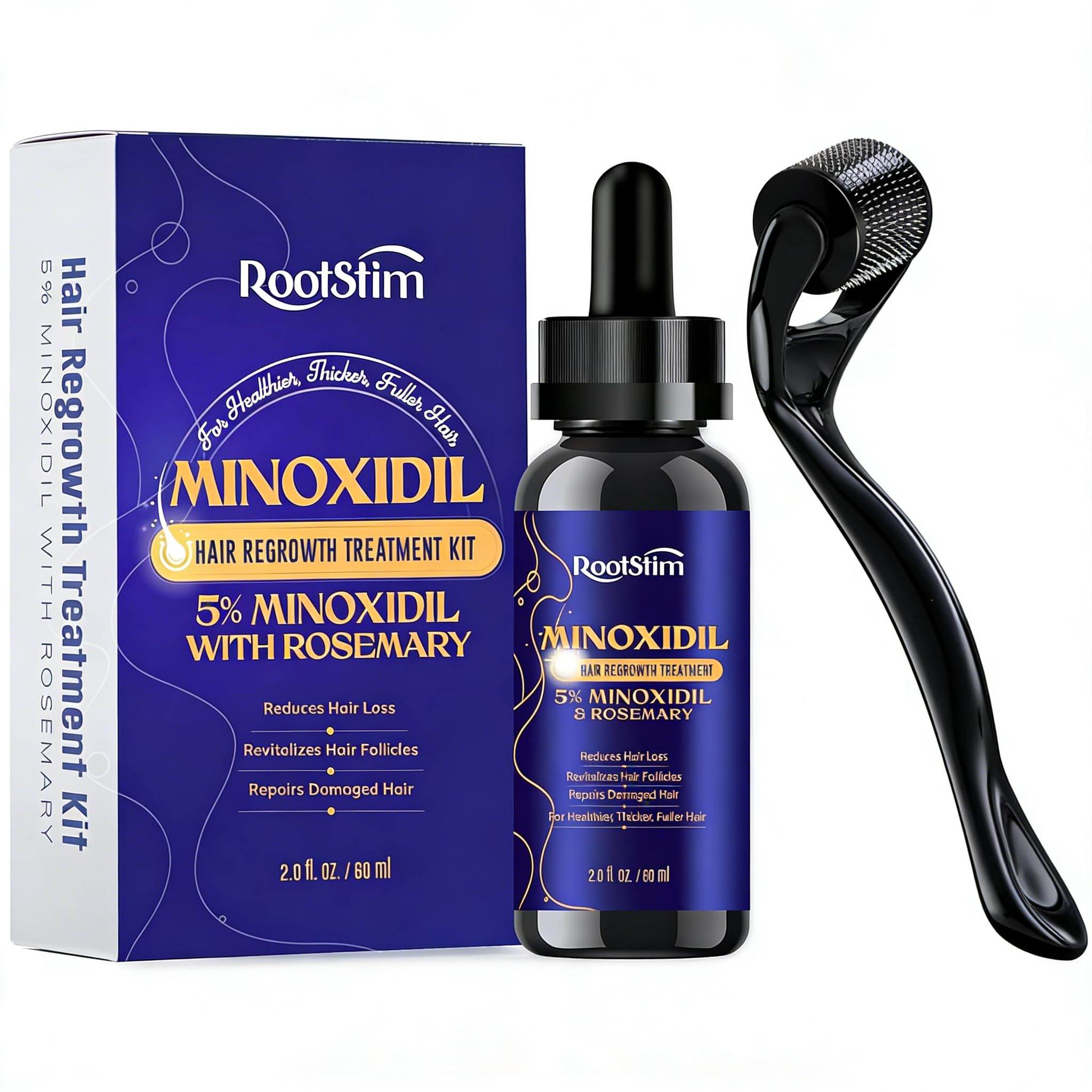 Men Women 5 Minoxidil Hair Growth Solution Extra Strength Serum with Rosemary to Combat Hair Loss - 2