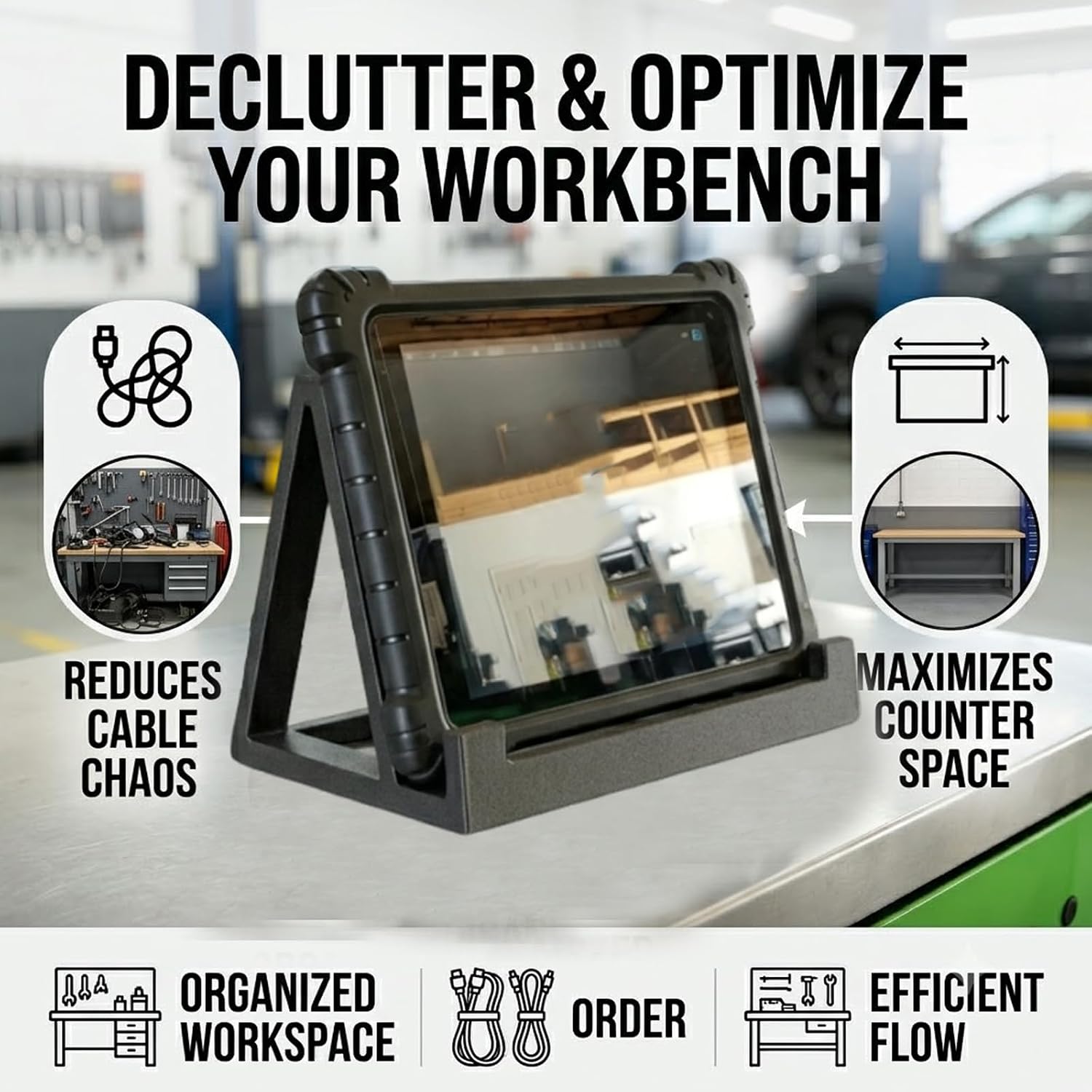 Automotive Scanner Stand Compatible with Autel MaxiSys | Sturdy and Adjustable Tilt Mount | Secure and Organized Workspace-Reduces Clutter