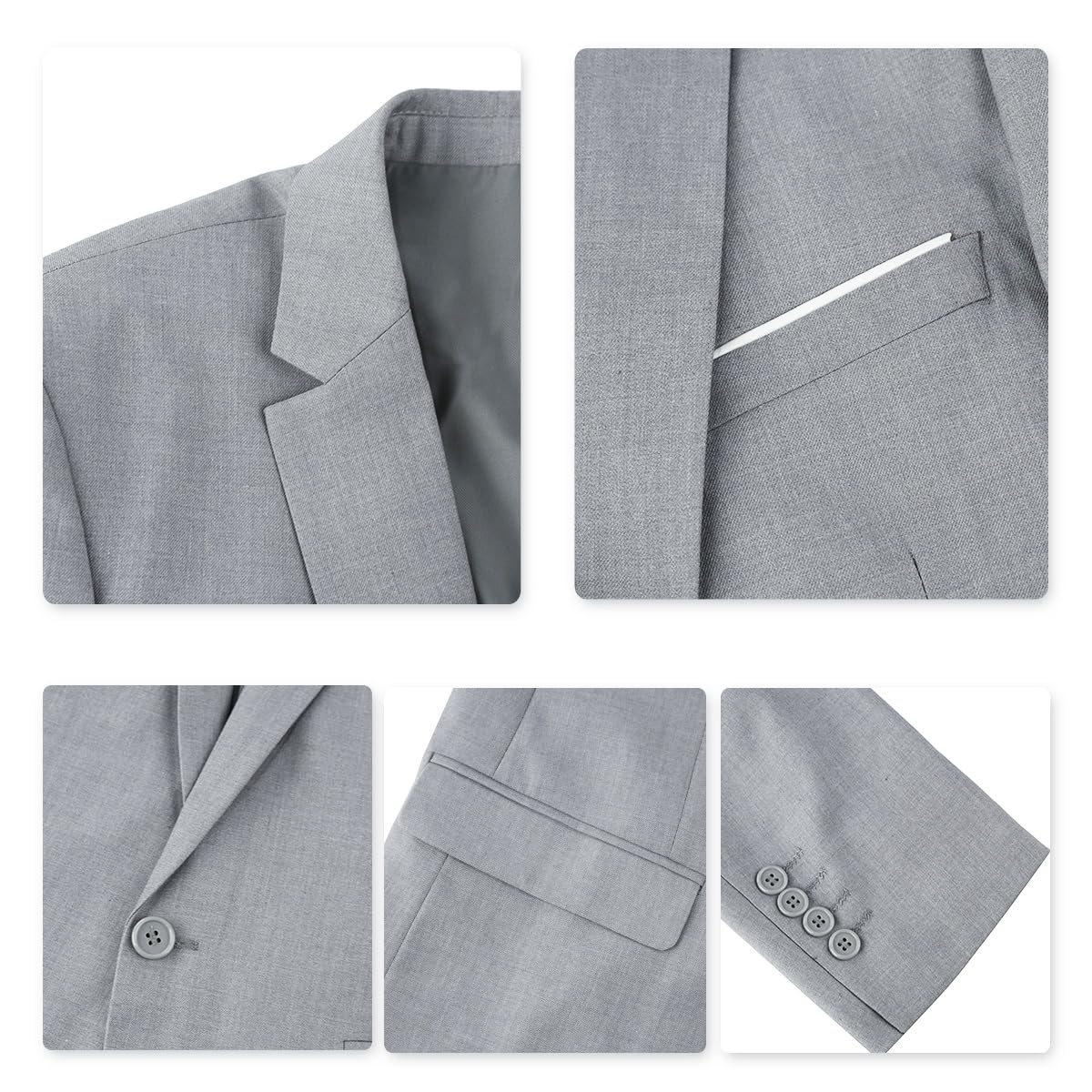YOUTHUP Traje de 3 Piezas de Hombre Slim Fit Trajes de Boda de Negocios para Hombres Blazer Chalecos y Pantalones