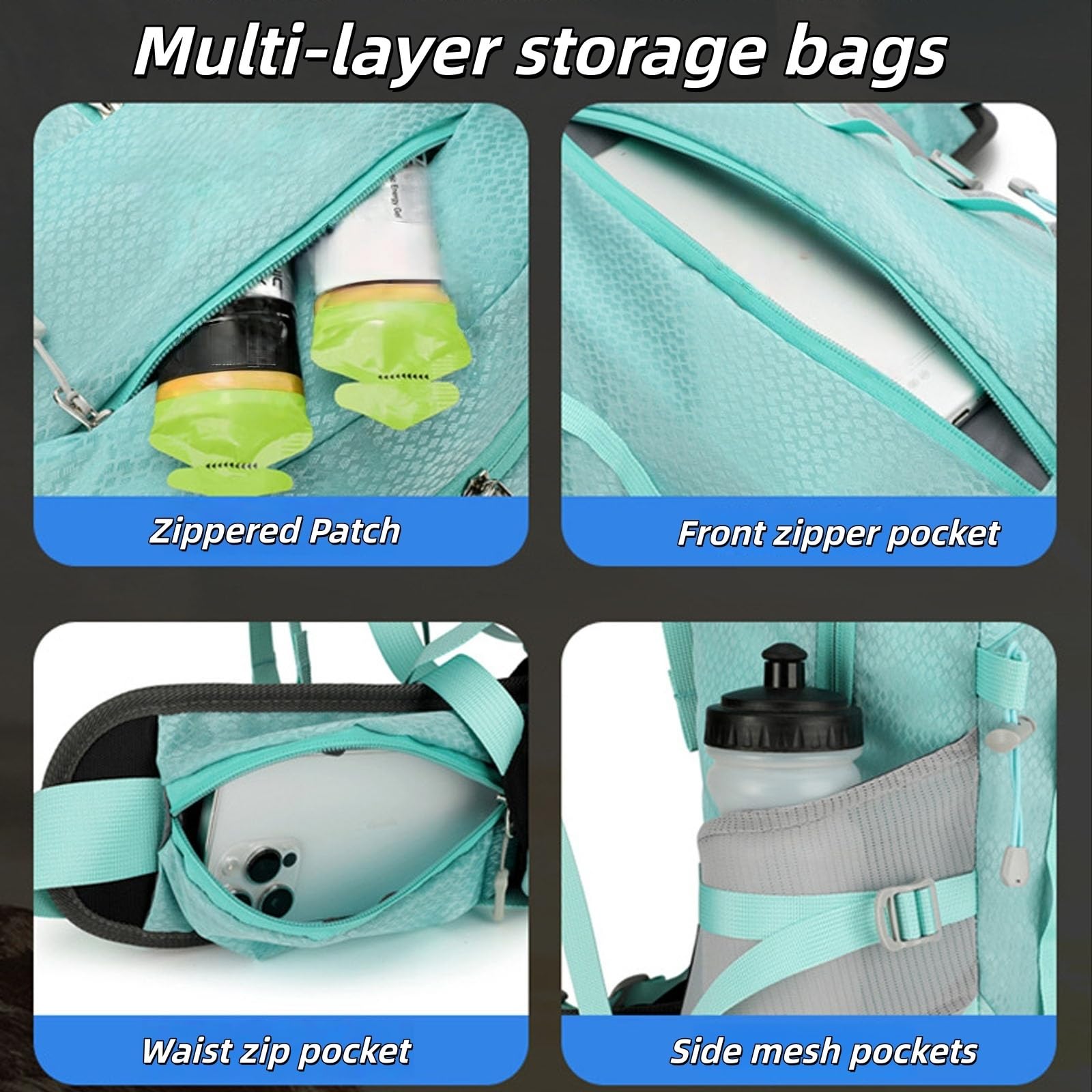 Mochila de Senderismo, Mochila de Trekking, Mochila para Exteriores 35L, Ligera Impermeable con Correas Ajustables, para Hombres Mujeres Camping Montaña Viajes (Gris oscuro)