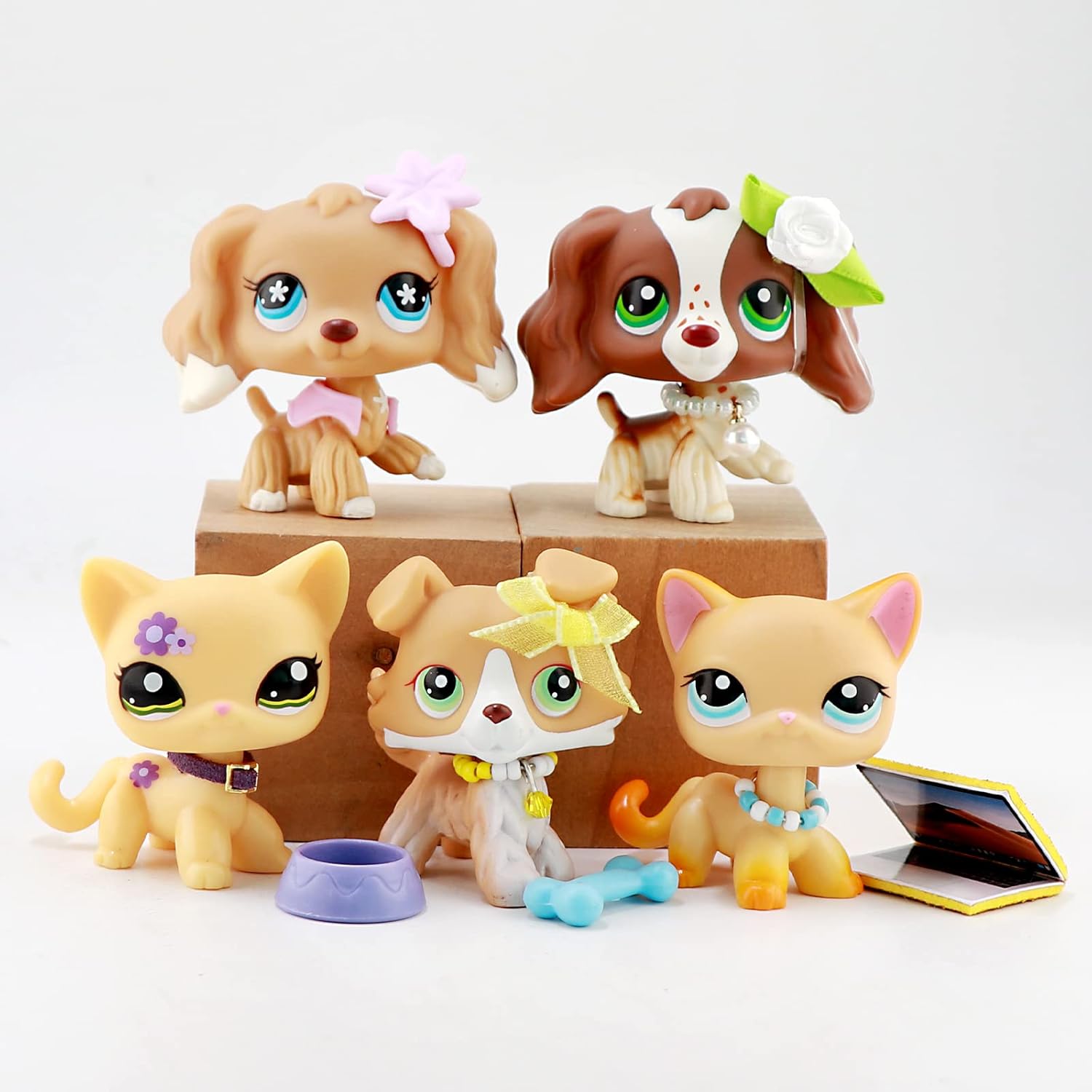 Variety lps Pet, 7pcs lps Fiugre Cat and Dog, lps Deer 2499
