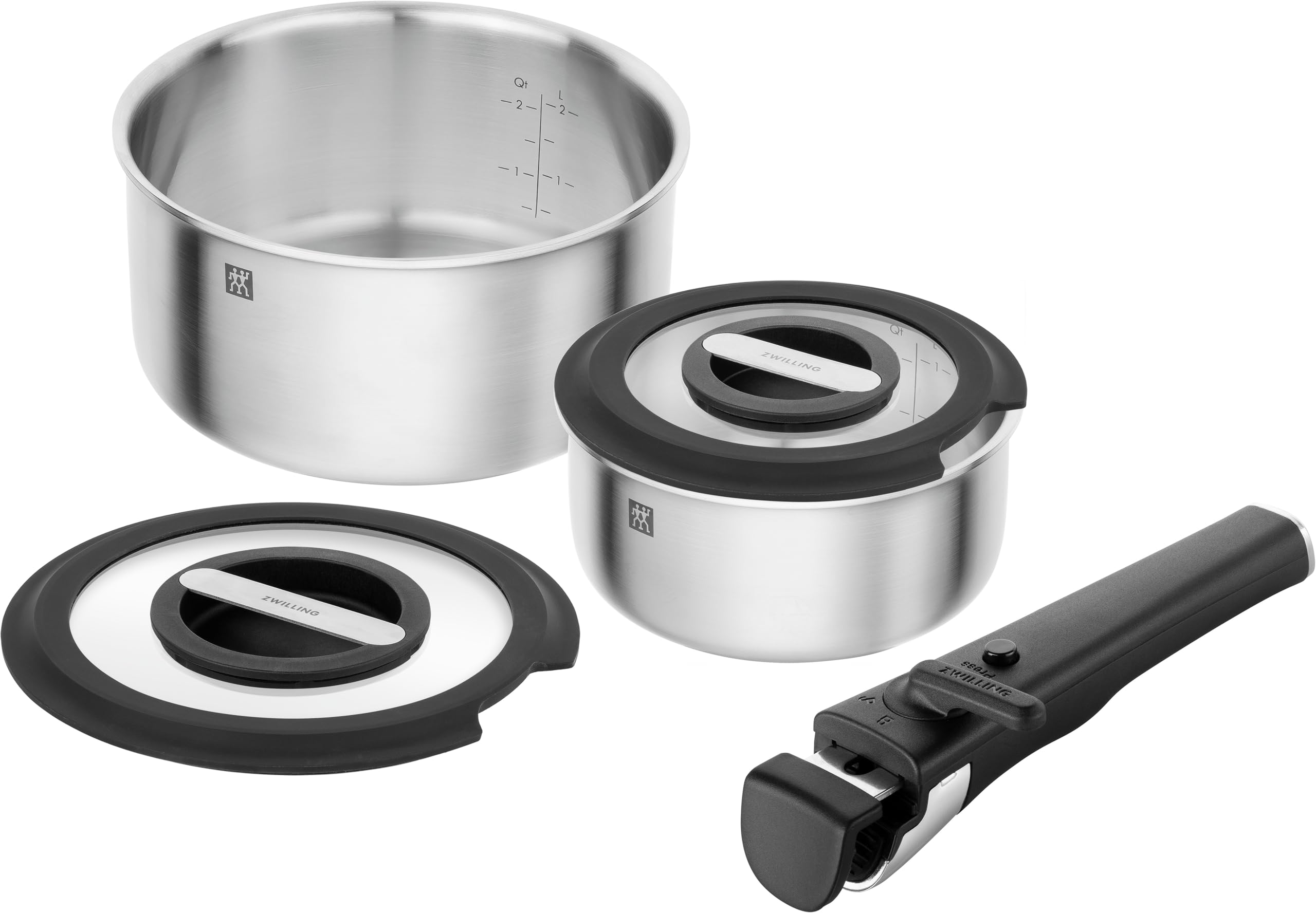 Zwilling Unlock Kochtopfset 5-tlg, 18/10 Edelstahl
