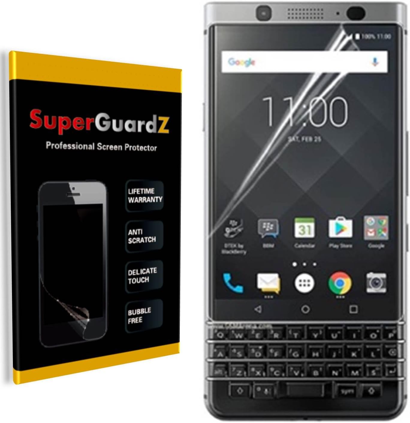 [8-Pack] BlackBerry Keyone/BlackBerry Mercury Screen Protector - SuperGuardZ, Ultra Clear, Anti-Scratch, Anti-Bubble [Lifetime Replacement]