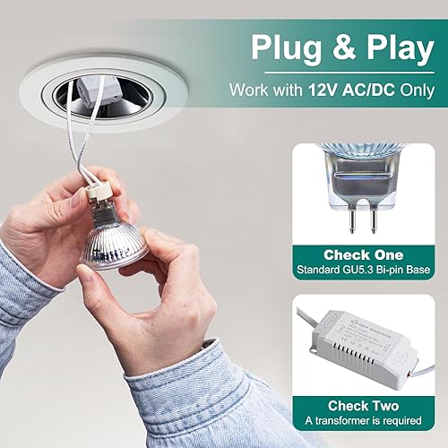 Miniatura 6 de DiCUNO Bombilla LED MR16 regulable, equivalente a 60 W, blanco natural de 4000 K, bombilla base GU5.3 de 6 W, ángulo de haz de 40 grados, 650 lm, 12
