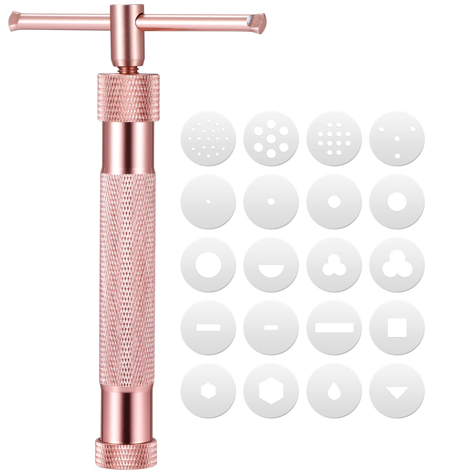 Angoily Fondant Extruder Tool with 20 Interchangeable Discs Sugar Paste Extruder Craft Cake Decorating for Sugar Craft Fondant Cake Decorating