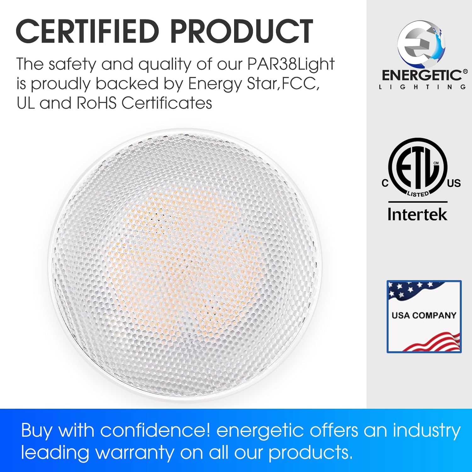 E ENERGETIC LIGHTING PAR38 LED Flood Light Outdoor Bulb, 5000K Daylight, 90 Watt Equivalent, Wet Rated, 900LM, E26 Base, Non-Dimmable, 12 Pack Outdoor Flood Light Bulbs