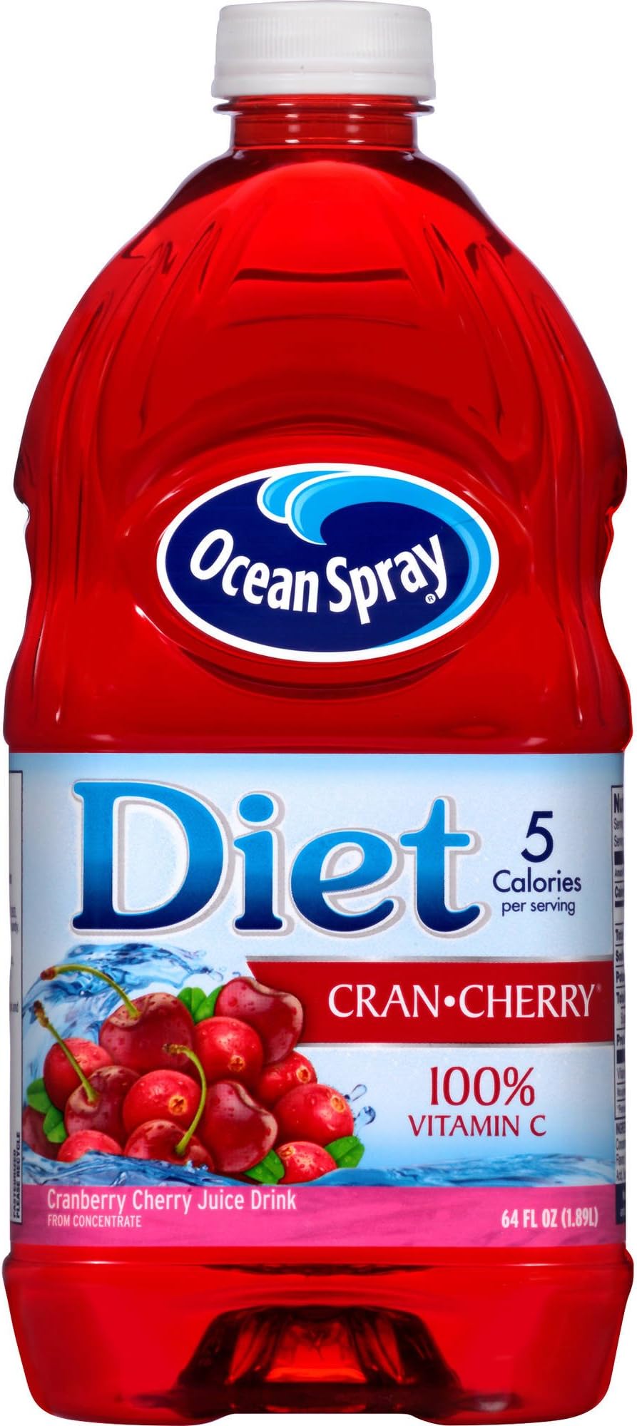 Ocean Sprayยฎ Diet Cran-Cherryยฎ Cranberry Cherry Juice Drink, 64 Fl Oz Bottle (Pack of 1)