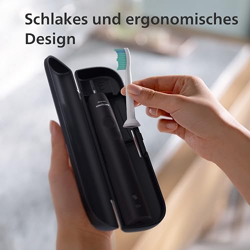 Philips Sonicare 3100 elektrische Zahnbürste, Schallzahnbürste, Andruckkontrolle und Timer, Sugar Rose und Schwarz, Zweierpack, Modell HX3675/15 - 7