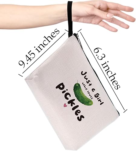 Miniatura 3 de Divertida bolsa de maquillaje, regalo de pepinillos, regalos de pepinillos para amantes de los pepinos, regalo de cumpleaños para adolescentes,