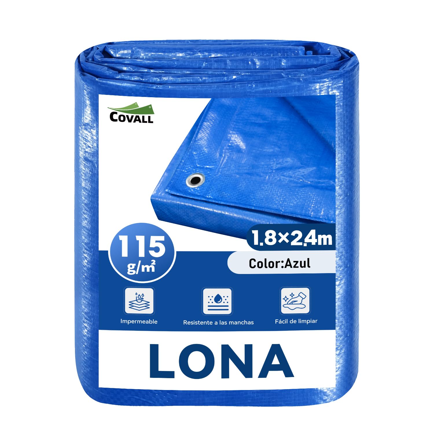 Lona impermeable resistente a rayos UV y desgarros con ojales metálicos