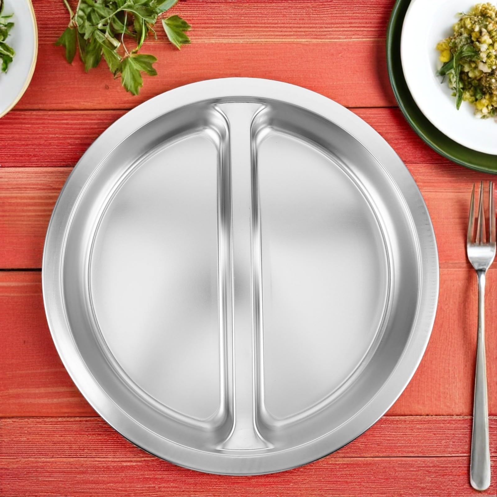 Bagnomaria Rotondo 6 in Acciaio Inox a Doppio Scomparto