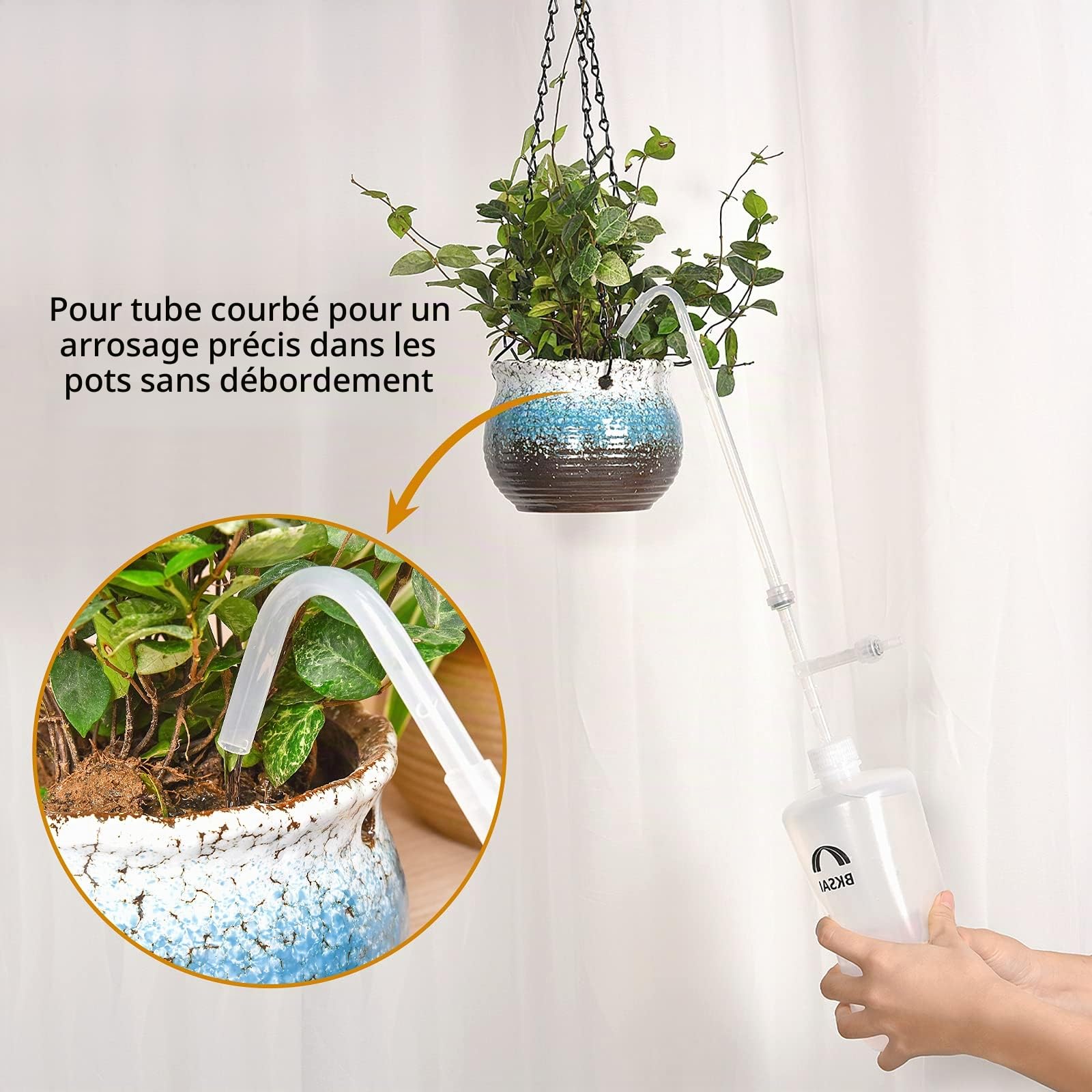 BKSAI Bouteille d'eau pour Plantes suspendues - 935,5 g - avec Long Bec - pour Plantes Grasses, bonsaï, Plantes d'intérieur, arbustes - pour intérieur ou extérieur
