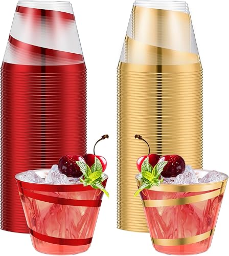 Vista 41 de Gejoy Vasos de plástico con borde de 9 onzas, vasos desechables para beber vino, vasos transparentes y elegantes de Halloween para suministros