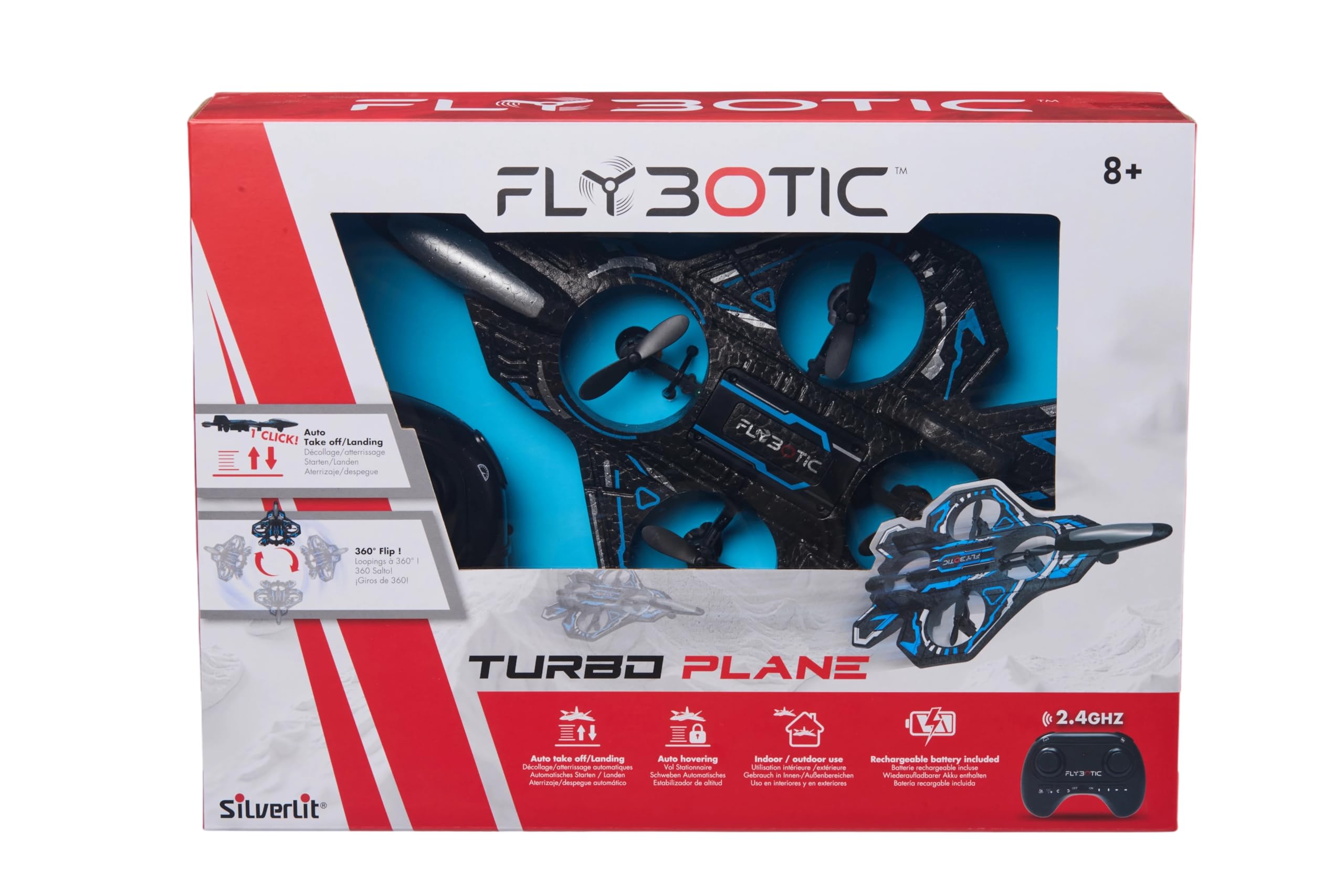 Silverlit - Flybotic - Turbo Plane - Zdalnie sterowany samolot 2 w 1 - Looping 360° - Automatyczne start - 2,4 GHz