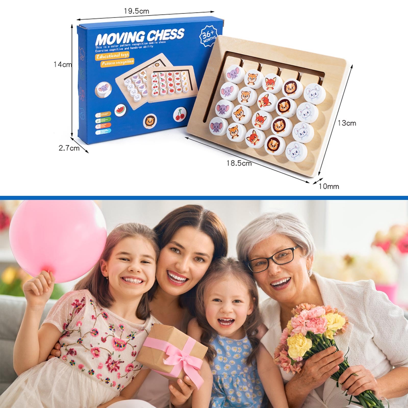 Montessori Giocattolo In Legno 3-6 Anni – Puzzle Scorrevole Con Carte Animali Per Motricità Fine