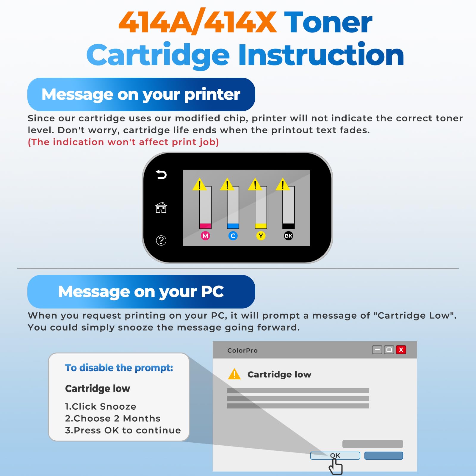 414X Toner Cartridges 4 Pack High Yield Color Laser Jet Pro MFP M479fdw M454dw Replacement for HP 414X Toner 414A for HP414X HP414A Works for MFP M479fdw M454dw M479fdn M454dn Enterprise M480f M455dn