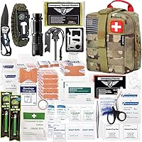 Vista 12 de EVERLIT Kit de supervivencia de 250 piezas de primeros auxilios IFAK EMT Molle Kit de supervivencia para equipos al aire libre, kits de emergencia