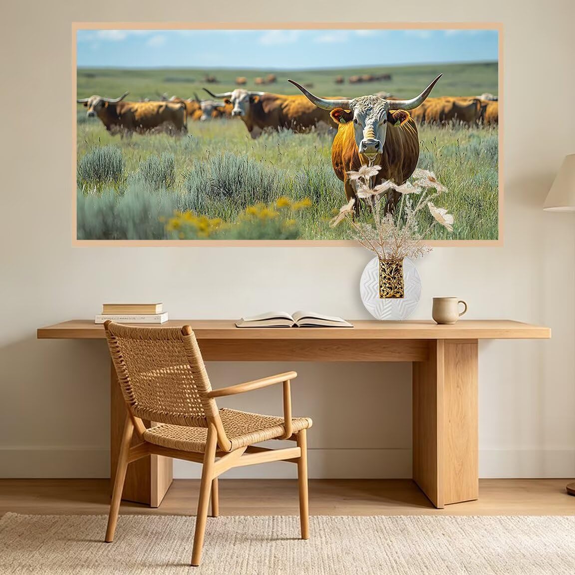 Diamond Painting Groß XXL 120x60cm, Diamond Painting Hochlandrind -0403