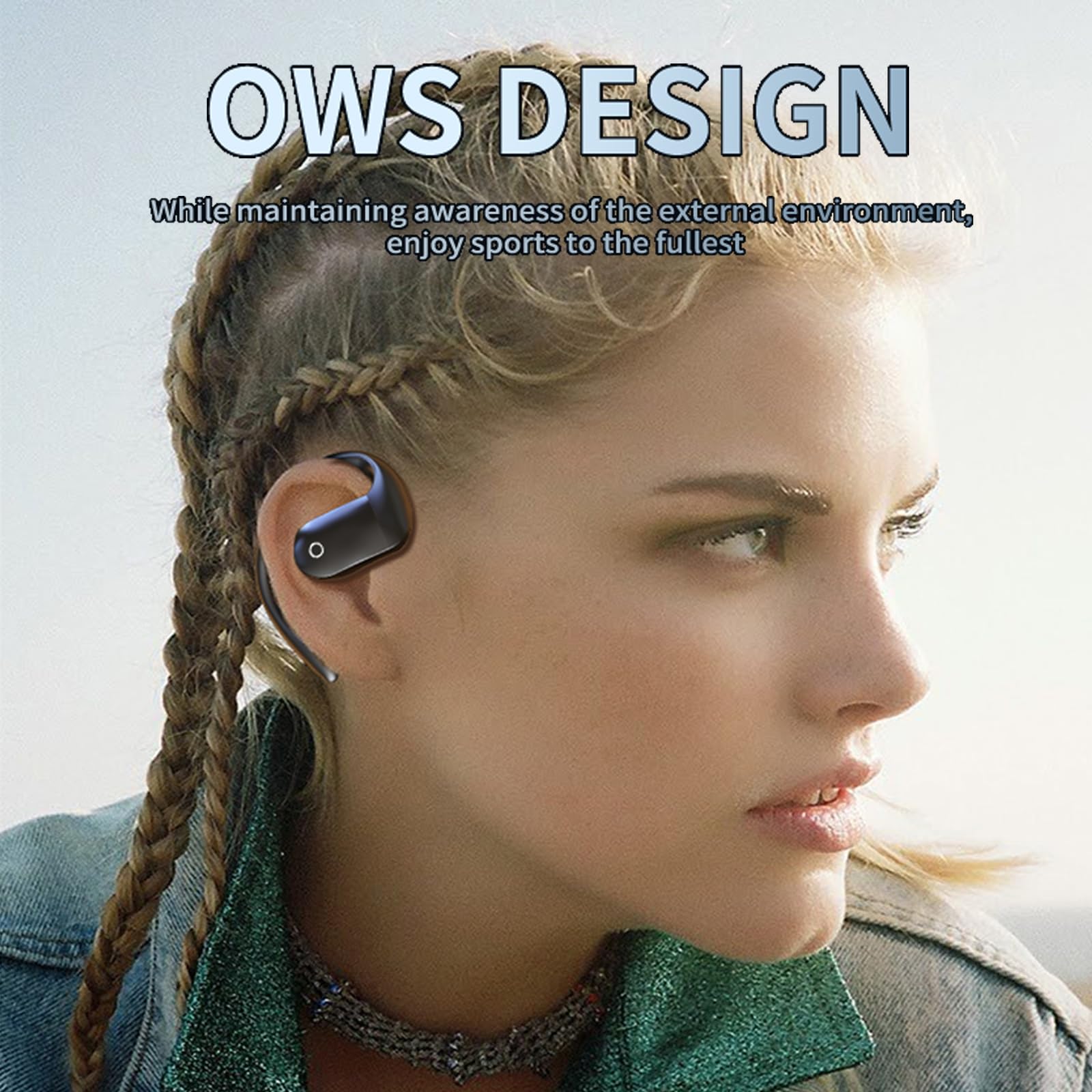 Wireless Bluetooth Sportheadphones mit Anzeige und Lautstaerkeabhaengiges Larmausgleich - Dettaglio