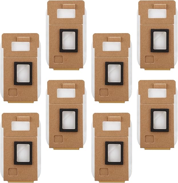 Dust Bag for Roborock S7 / S7+ Vacuum Cleaner Auto-Empty Dock, 3L Large Capacity Replacement Bag for Xiaomi Roborock S7 / S7+ Source Factory Accessory Set (8 PACK)