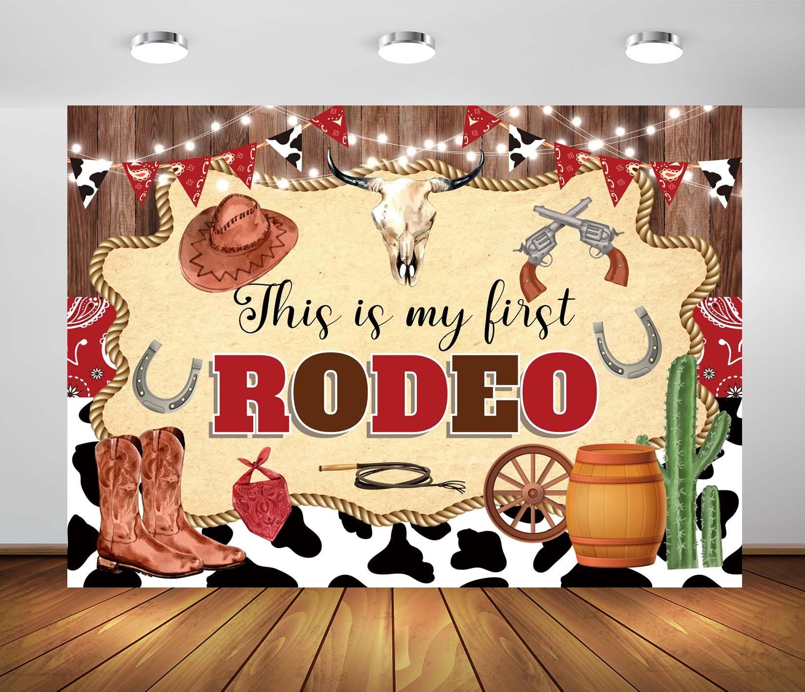 4.5x3m Il mio primo sfondo per festa di rodeo, sfondo western country, tema western cowboy e cowgirl, decorazioni per la festa del primo compleanno, sfondo fotografico, cabina fotografica