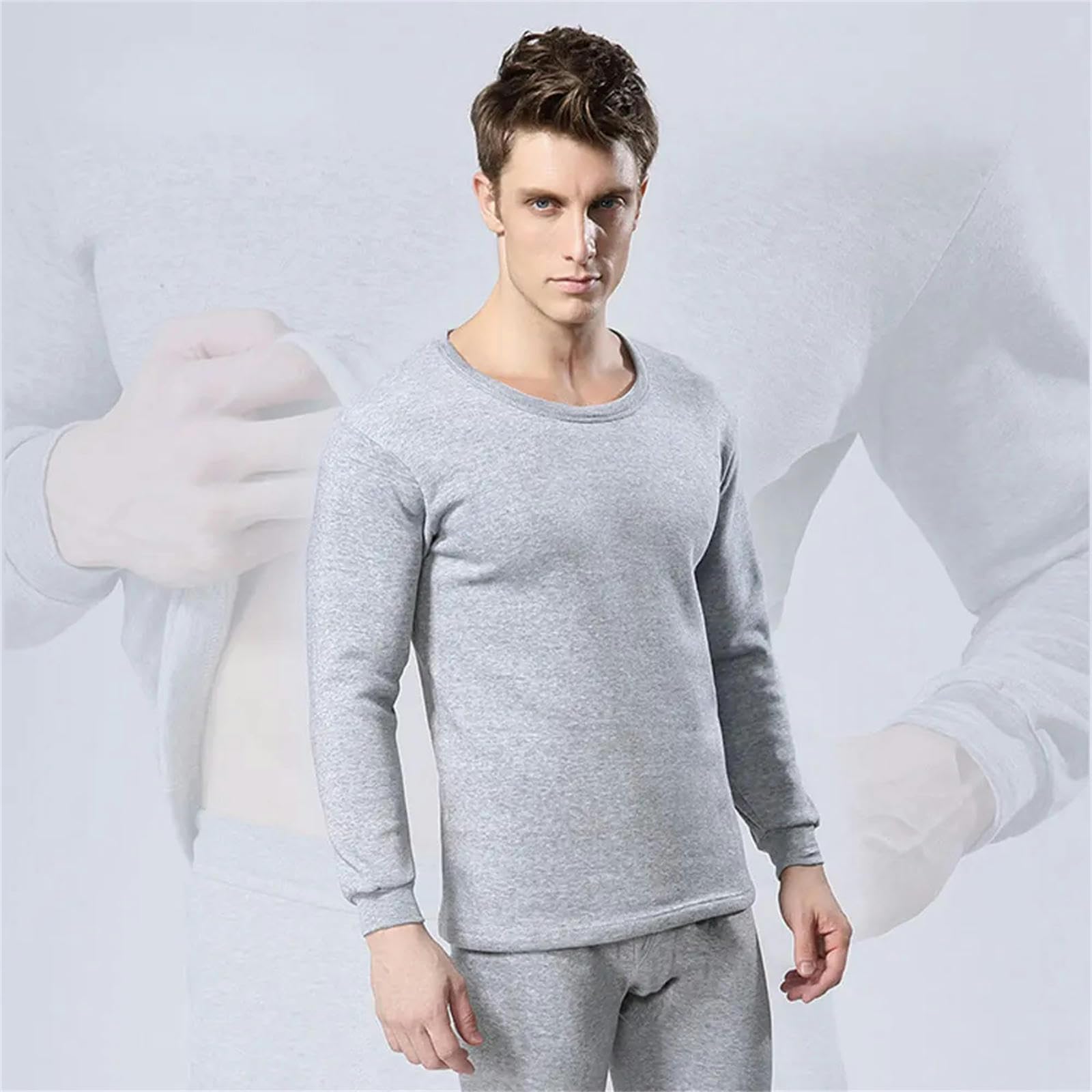 MdybF Abbigliamento Termico da Uomo S-XXXXL Uomini Set di Biancheria Intima Termica più Dimensioni Maschi