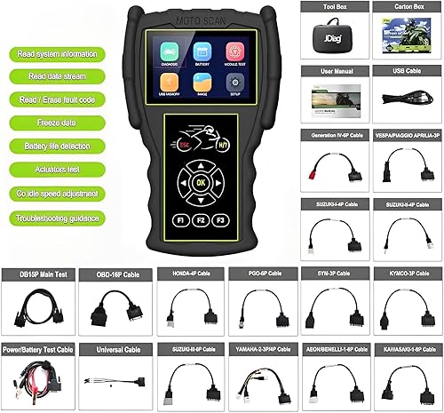 Miniatura 6 de Herramienta de diagnóstico de la función del escáner de la motocicleta Escáner de diagnóstico OBD2 Lector de código ABS Prueba para motocicleta