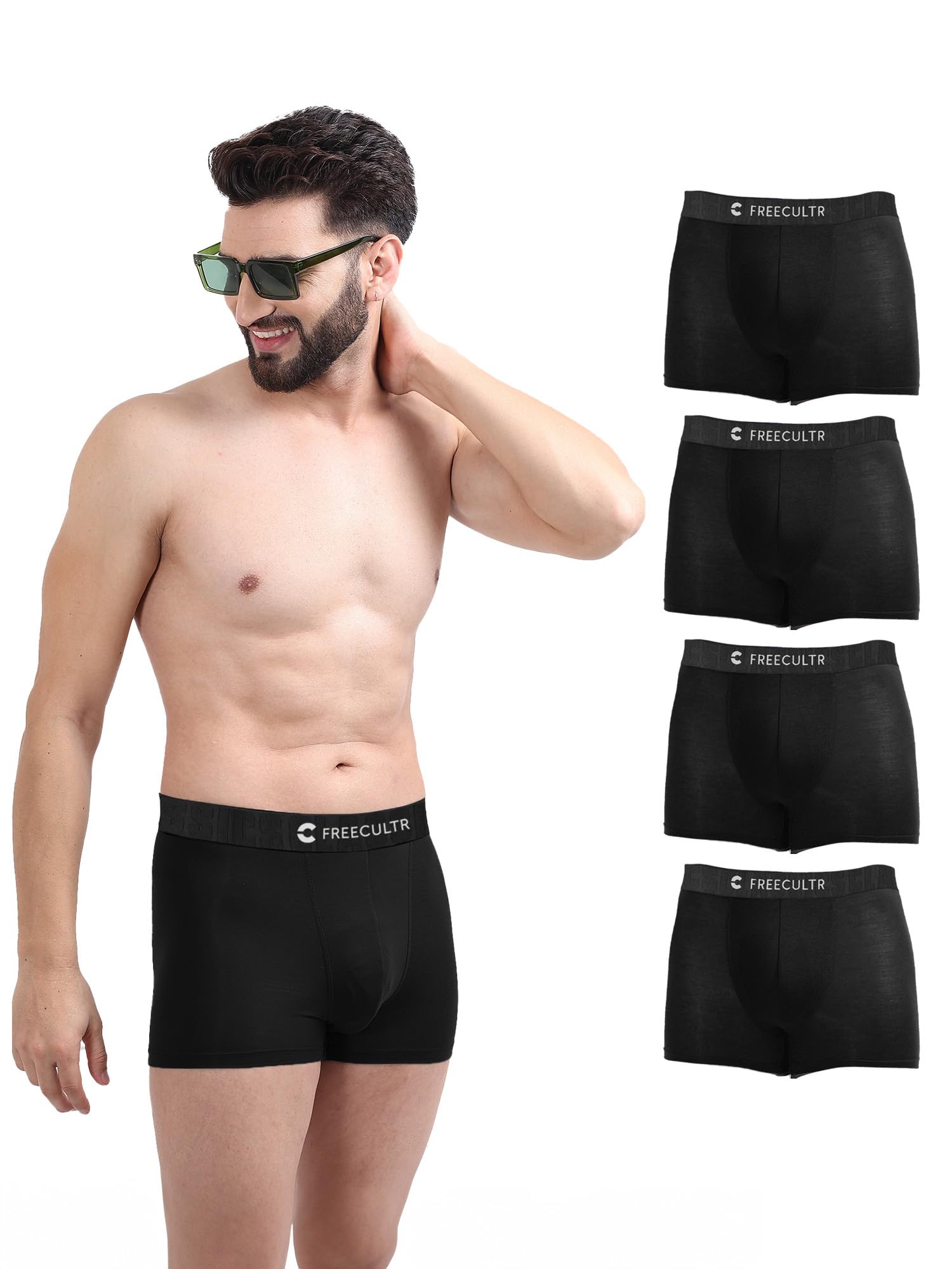 freecultr Men's Underwear Anti Bacterial Micromodal Airsoft Trunk Classic Waistband - Non Itch No Chaffing Sweat Proof-picture-14