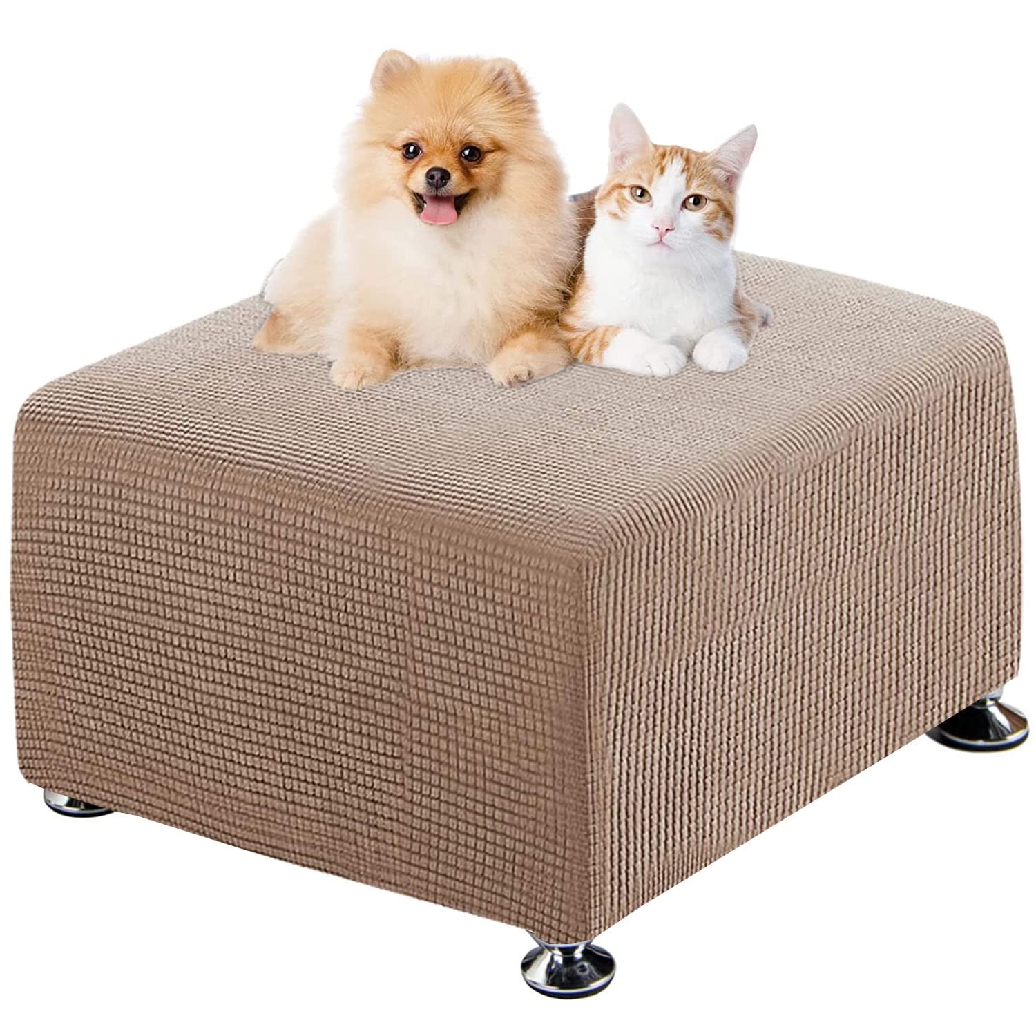 ELYSYSRL Ottoman Covers Slipcover, Ottoman Cover Rectangle, Ottoman Protector Cover for Foot Stool Footrest Furniture Stretch Spandex Fabric (Color : #6, Size : 40x40cm/16x16in)