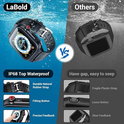 Miniatura 2 de Funda impermeable para Apple Watch de 1.732in Series 654SE con correa y protector de pantalla integrado, IP68 impermeable a prueba de polvo a prueba