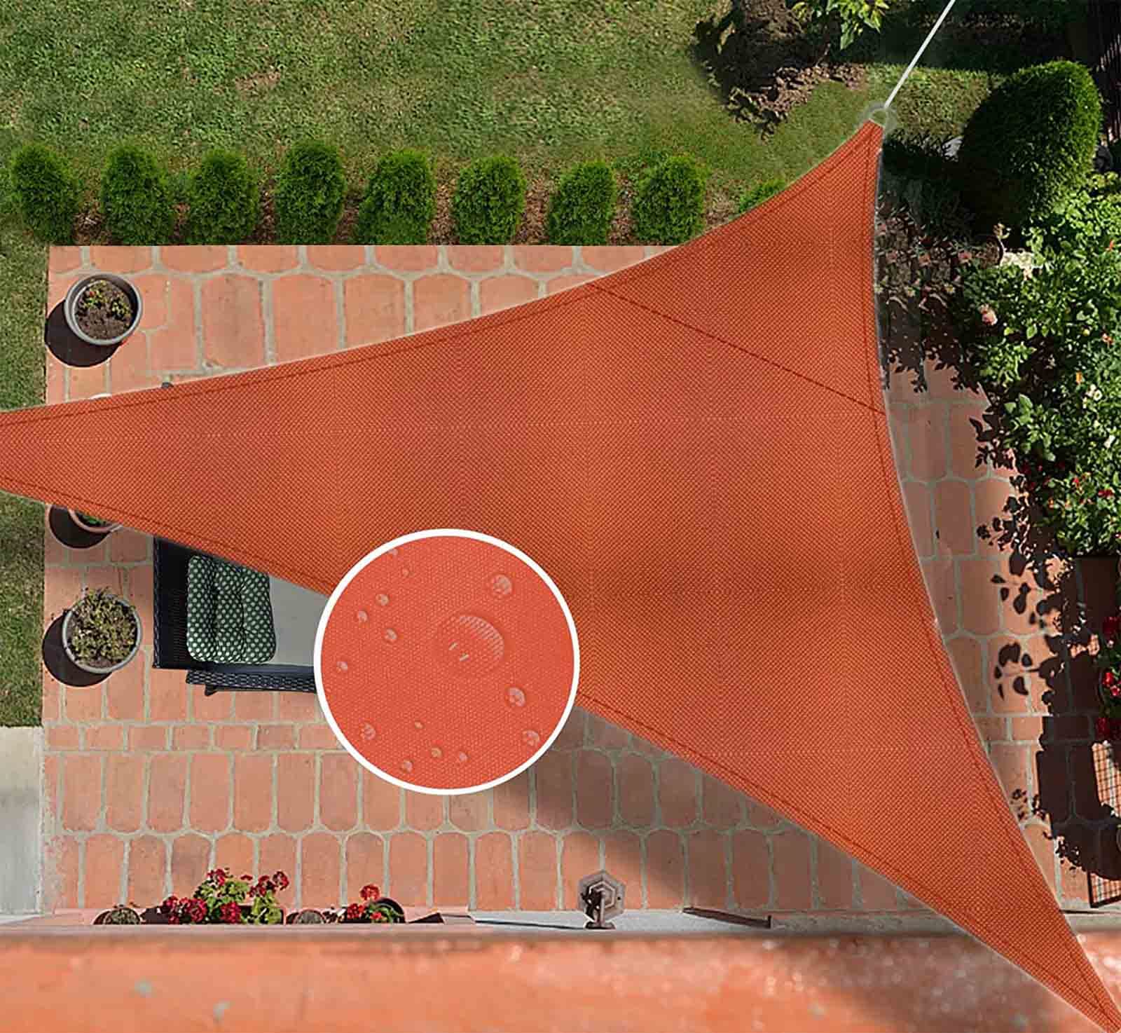 GJZQDKX Waterproof Triangle Sun Shade Sail - 98% UV ProtectionPES Polyester Canopy for Garden Patio & Outdoor Use Easy Setup Weather-Resistant Outdoor Shade Solution