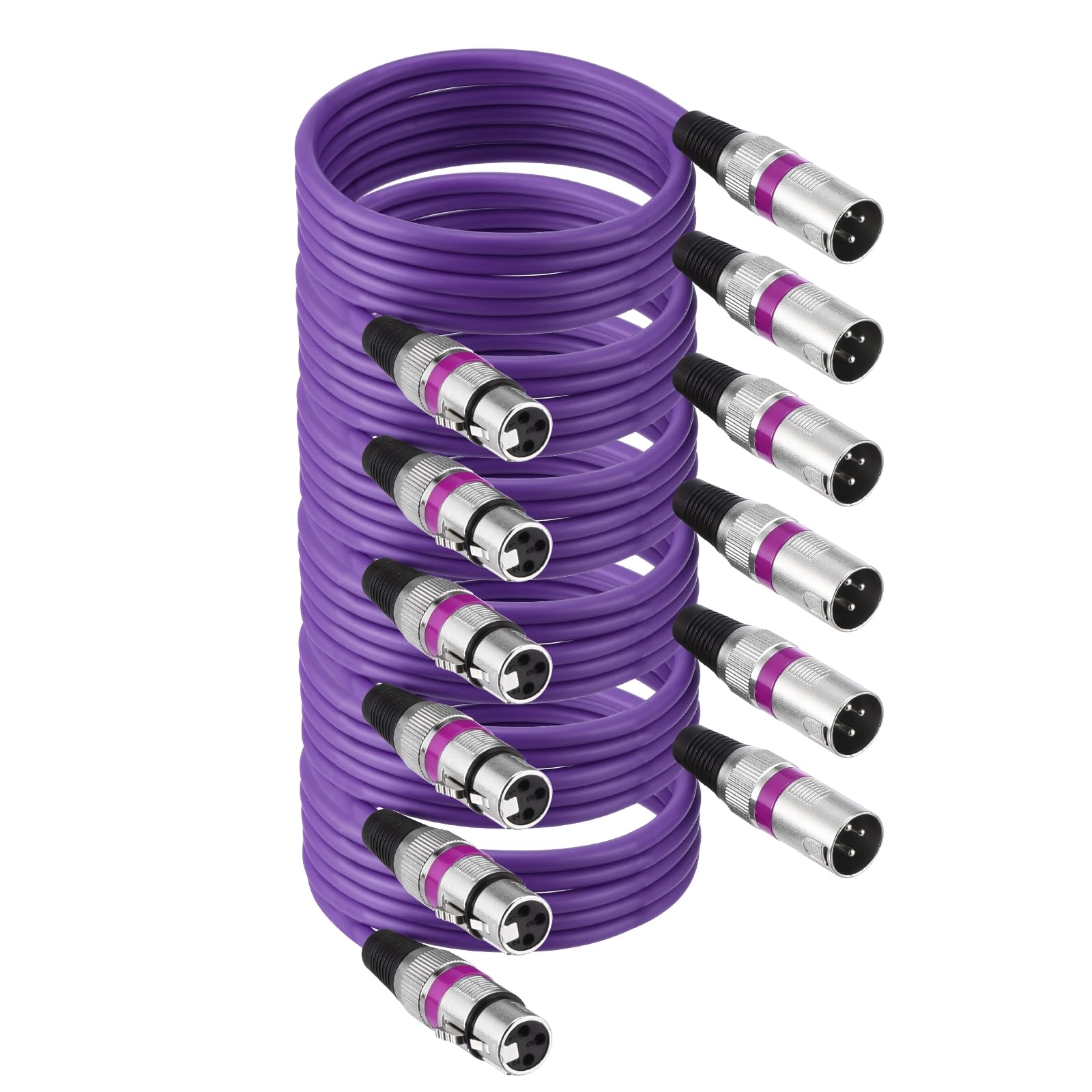 sourcing map 6 cavi XLR, 2 m, cavo per microfono XLR maschio a femmina, 3 pin, accessori bilanciati per microfoni e altoparlanti per studi di registrazione dal vivo, mixer, illuminazione da