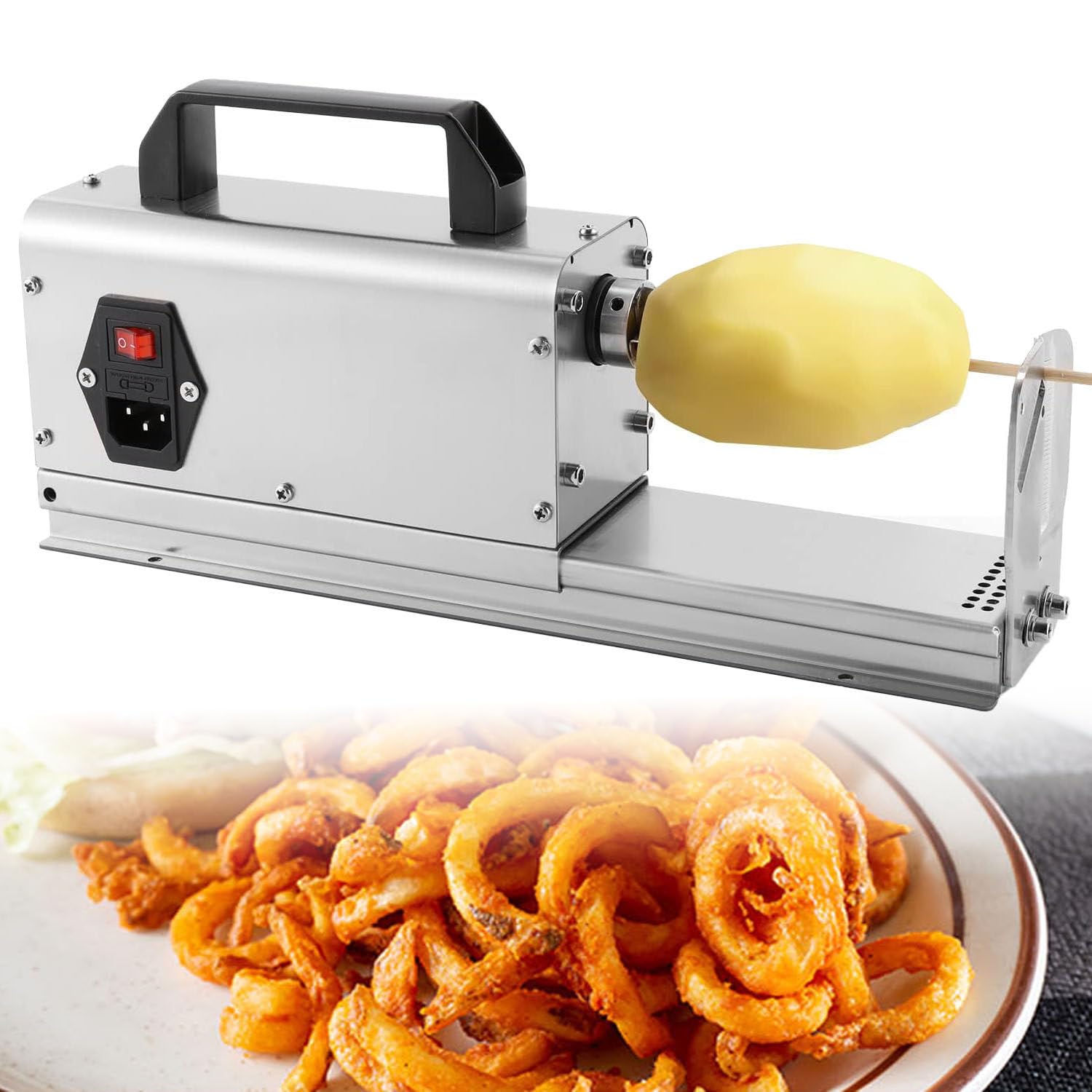 AYCDL Electric Tornado Potato Slicer Cutter Twisted Spiral Twister Stainless Steel Vegetables Cutting Machine with Handle