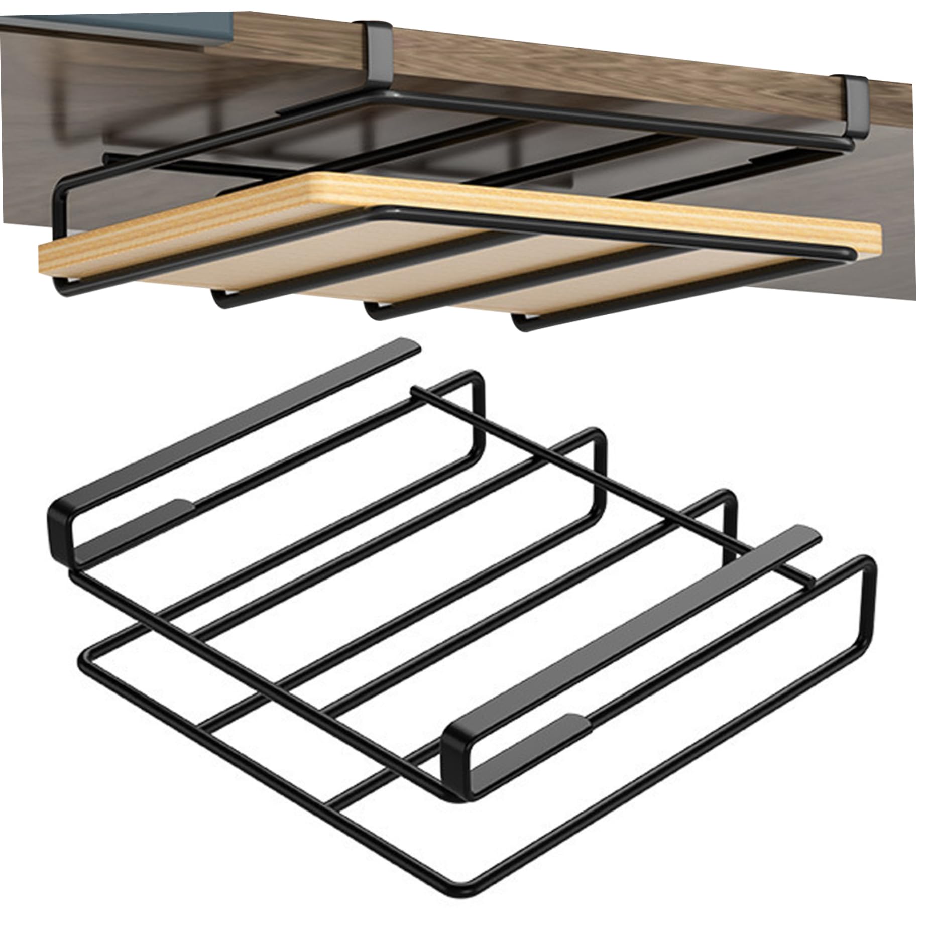 Soporte para tabla de cortar de acero inoxidable para debajo del gabinete, tabla de cortar resistente para colgar en la cocina, diseño que ahorra espacio (10.6 x 10.2 x 3.3 pulgadas)