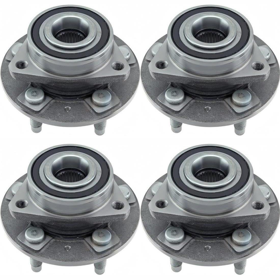 4pcs Front Rear Wheel Bearing and Hub Assembly for Cadillac CTS 2015 2.0L l4, for Cadillac CTS 2010 2011 3.0L V6, Automotive Replacement Part