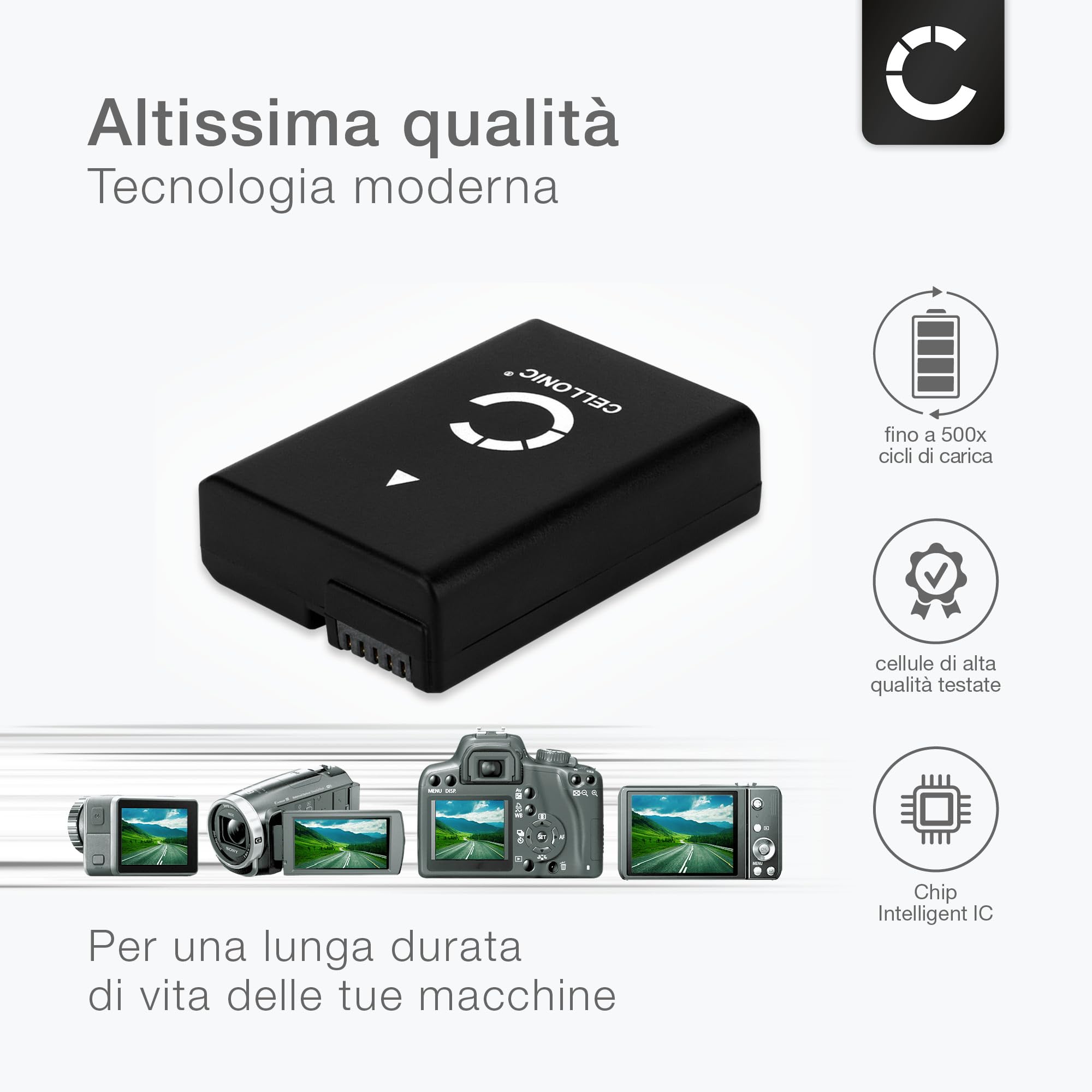CELLONIC, Batteria per Fotocamera, Compatibile con Nikon D3100, D3200, D5100, D5300, D5600, D3300 (7.4V, 1050mAh)