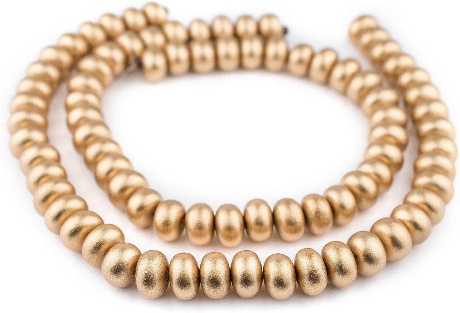 The Bead Chest Gold Abacus Natural Wood Beads (10x15mm): Organic Eco-Friendly Wooden Bead Strand for DIY Jewelry, Crafts, Necklace and Bracelet Making