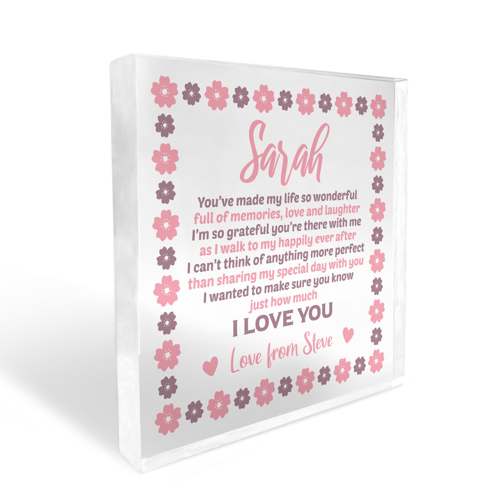 Red Ocean Personalised Wedding Favour Gift For Bridesmaid, Maid of Honour Flower Girl - Personalised Wedding Thank You Gift From Bride - Wedding Gift For Friends Family Mum Sister Auntie