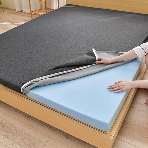 Miniatura 1 de Cubrecolchón de espuma viscoelástica de gel, protector de colchón refrescante, cubrecolchón de cama con infusión de gel con funda extraíble lavable,