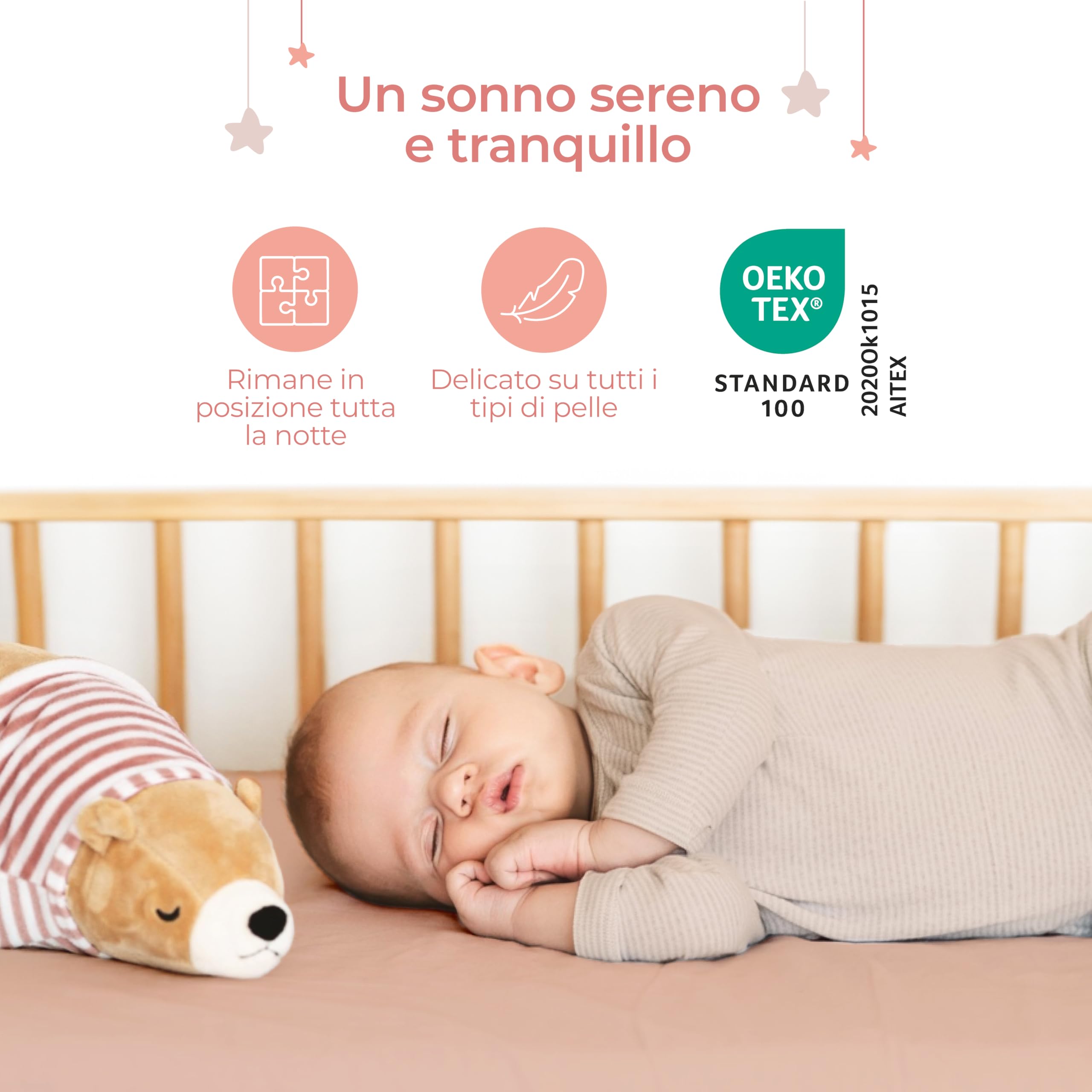 Dreamzie Set 2 Lenzuola Lettino Neonato 60x120 Cotone - Lenzuolo Con Angoli, Oeko-Tex Certificato - Lenzuola Culla Lettino 60x120 - Rosa/Bianco