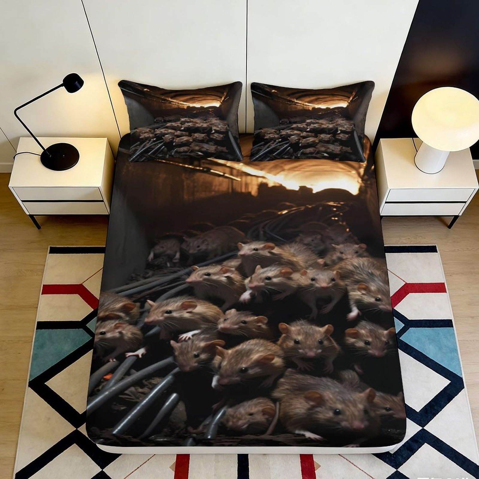 3D Printed Rocky Landscape Fitted Sheet Microfiber Soft Breathable Sunset Canyon Mattress Cover for Bedroom Decor 90x200x25cm