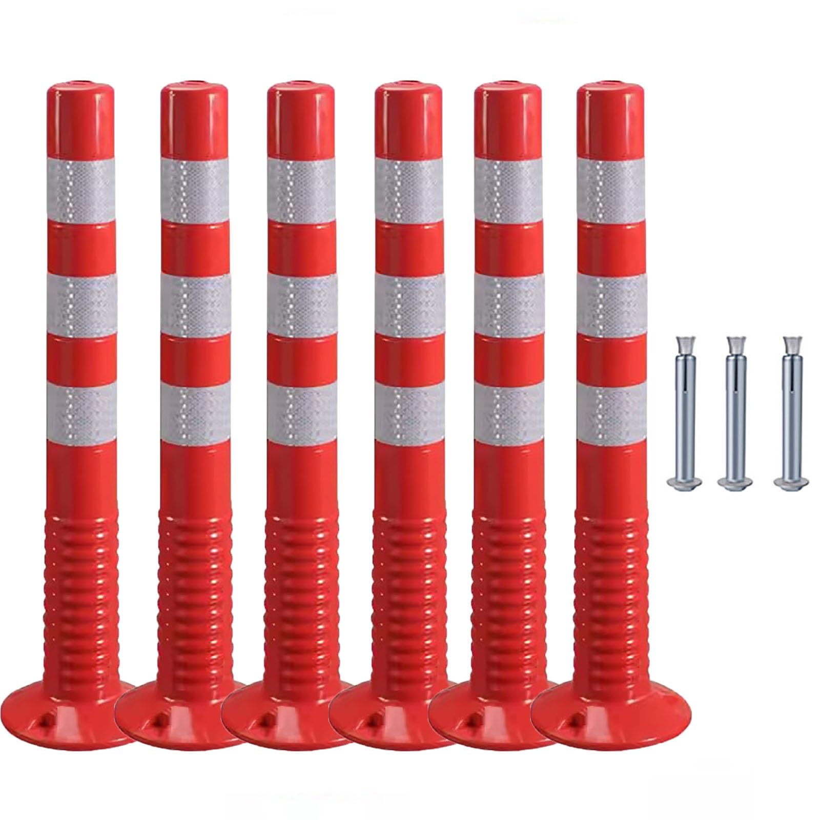 GHHVFEC Reflective Traffic Safety Bollard - Parking Ber Post for Personal/Commercial Use Traffic Cone Pole for Enhanced Visibility and Protection