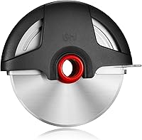 UHIYEE 4.3" Large Pizza Cutter Wheel with Safety Blade Guard - Razor-Sharp Stainless Steel Slicer, Dishwasher Safe, Gray