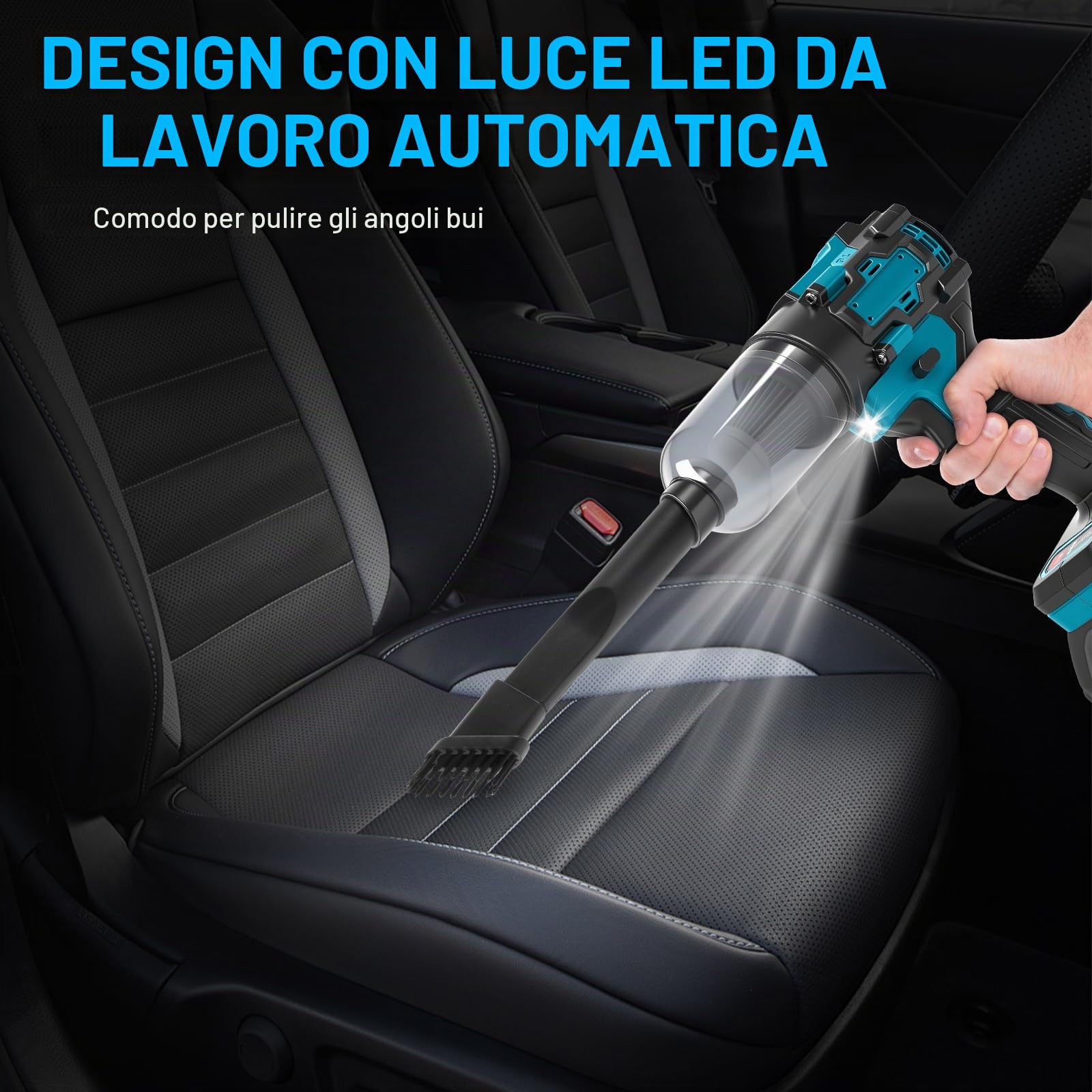 Soffiatore senza fili e aspirapolvere manuale 2 in 1 per batteria Makita da 18 V (senza batteria) | Aspirapolvere ad aria compressa, senza spazzole, 150 W, portatile, con 5 ugelli per auto, casa, ufficio, cucina